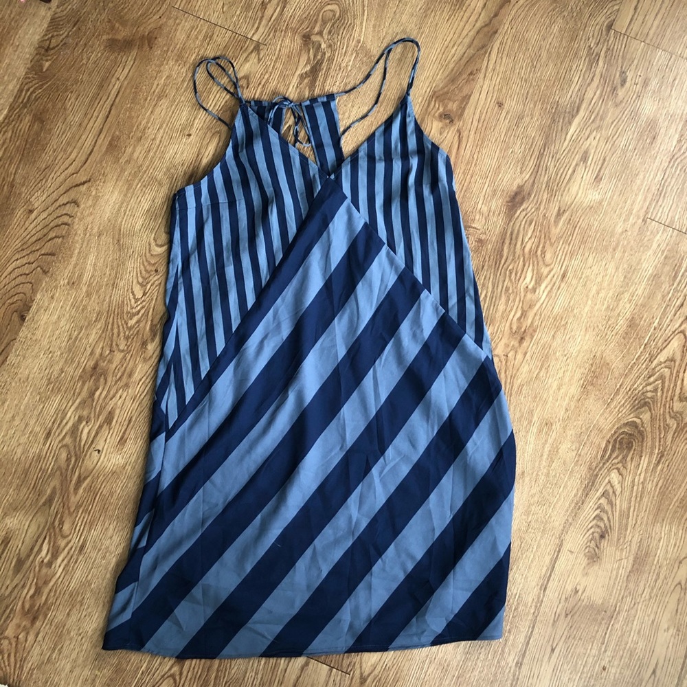 navy blue striped dress